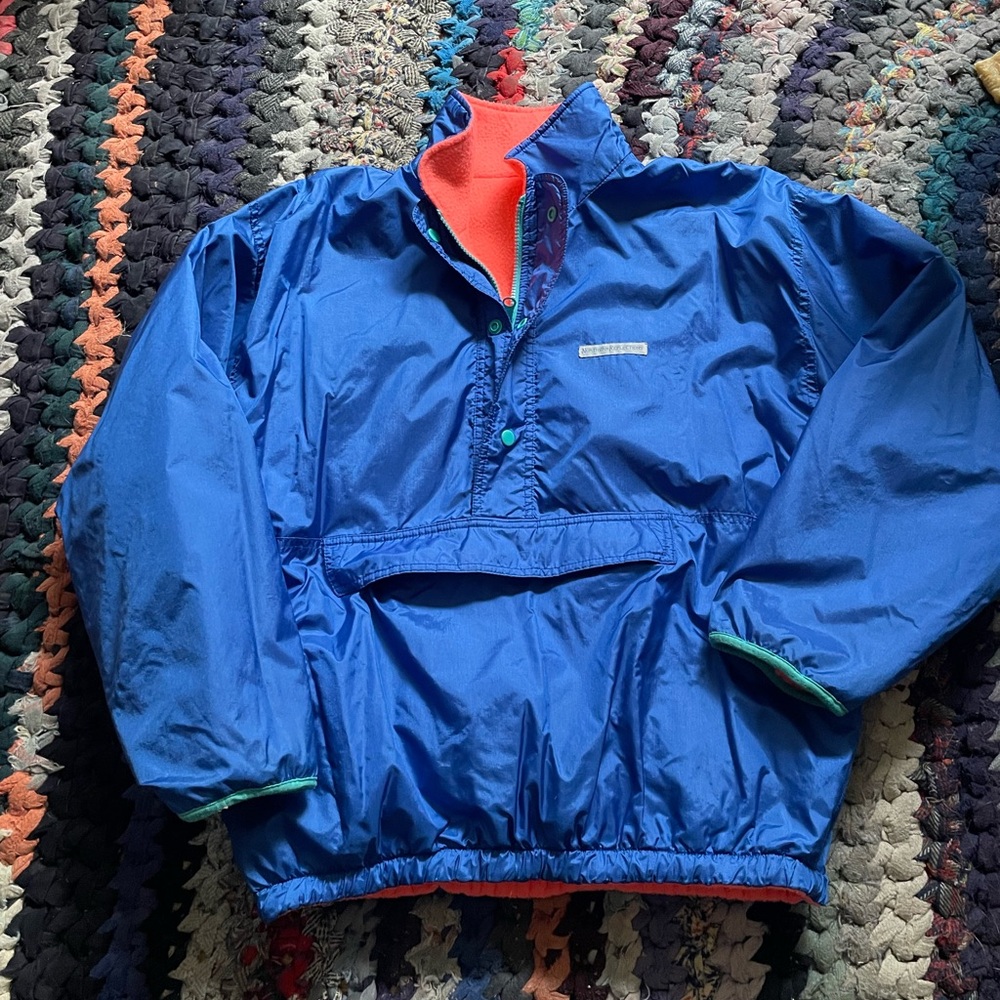 Vintage North Reflections Reversible Fleece Lined Pullover Jacket Size Large